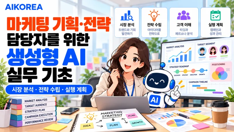 마케팅 기획·전략 담당자를 위한 생성형 AI 실무 기초 강의 썸네일